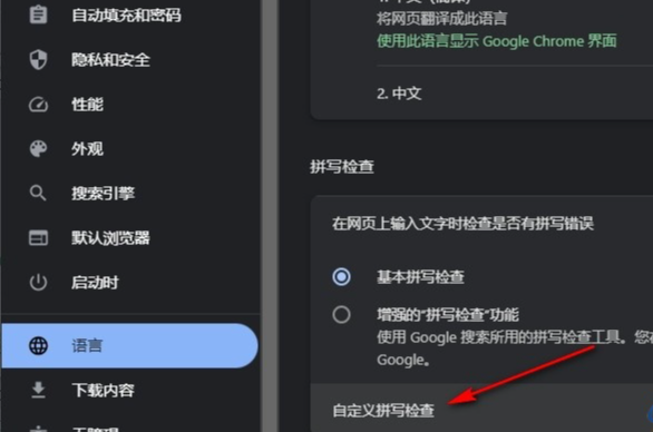 chrome浏览器如何启用拼写检查5