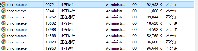 在Windows任务管理器中查看Chrome的多个进程4