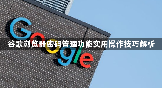 谷歌浏览器密码管理功能实用操作技巧解析1