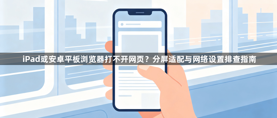 iPad或安卓平板浏览器打不开网页？分屏适配与网络设置排查指南1