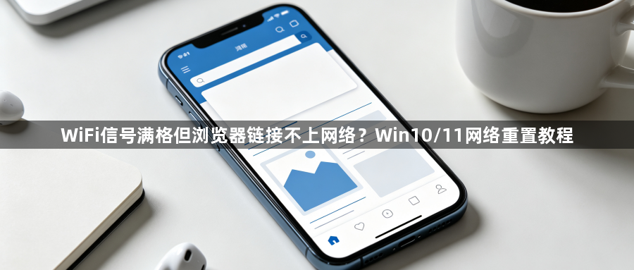 WiFi信号满格但浏览器链接不上网络？Win10/11网络重置教程1
