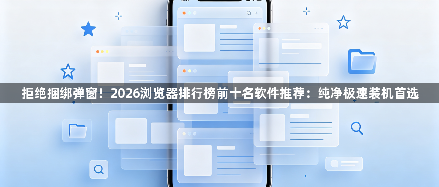 拒绝捆绑弹窗！2026浏览器排行榜前十名软件推荐：纯净极速装机首选1