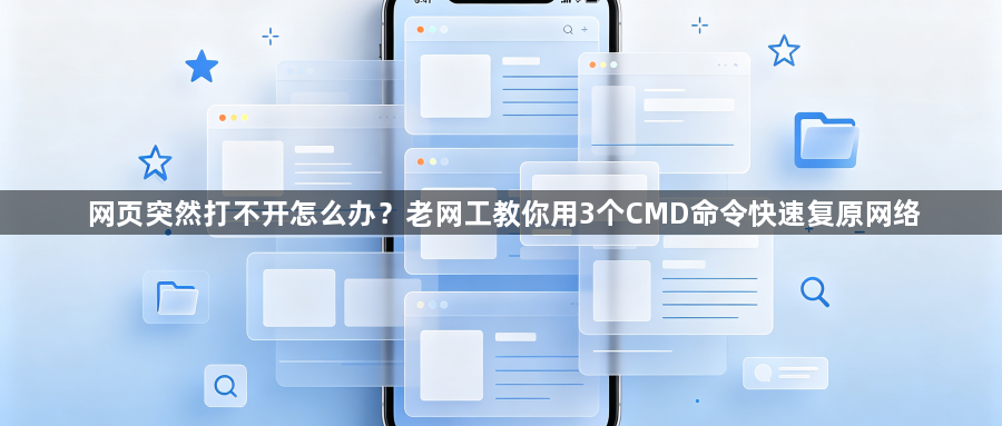 网页突然打不开怎么办？老网工教你用3个CMD命令快速复原网络1