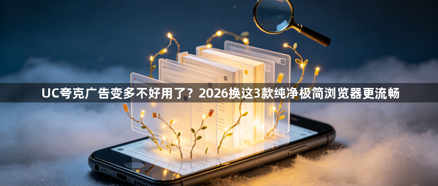 UC夸克广告变多不好用了?2026换这3款纯净极简浏览器更流畅1