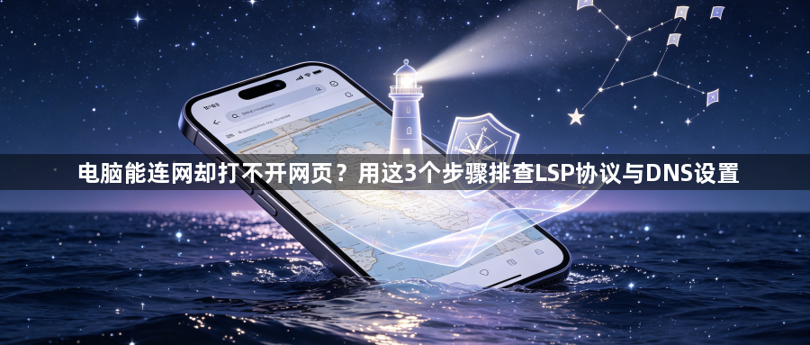 电脑能连网却打不开网页？用这3个步骤排查LSP协议与DNS设置1